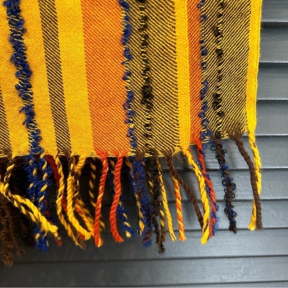 Kenzo Autumnal Textured Wool Blend Clueless Preppy, Gold, Pumpkin Orange Plaid - Picture 10 of 13